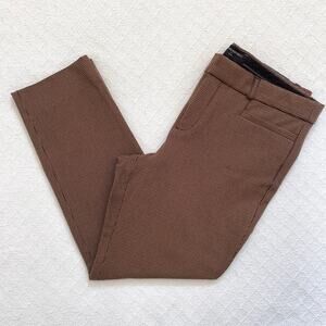 NWT Banana Republic Sloan Slim Fit Pants Houndstooth Stretch Tan Black 10 Petite